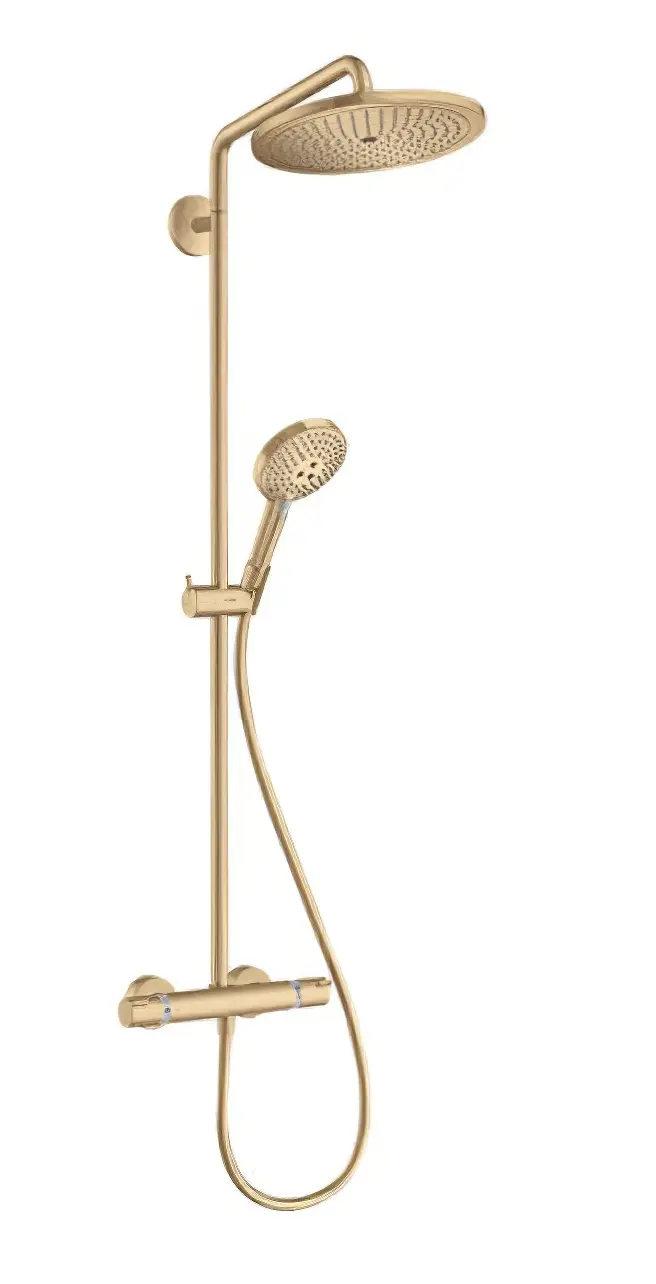 Hansgrohe Croma Select S - dušas sistēma Showerpipe 280 ar termostata maisītāju, EcoSmart, birstēts bronzas tonis 26891140