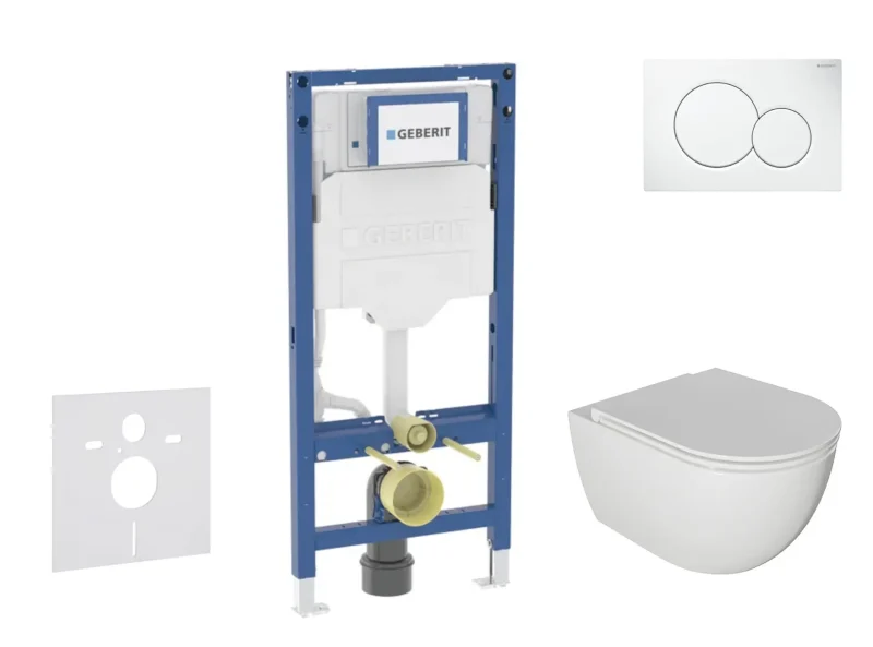 Geberit Duofix - priekšsienas elementa komplekts, Oudee-WC ar Softclose sēdekli un Sigma01 vadības plati, alpu balts SANI11CA3113B