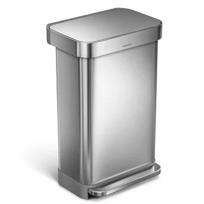 Simplehuman atkritumu tvertne - atkritumu tvertne ar maisu ieliktni, 45 l, matēts nerūsējošais tērauds CW2024