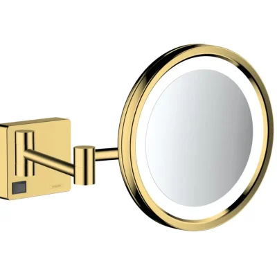 Hansgrohe AddStoris - sienas kosmētikas spogulis ar LED apgaismojumu, pulēta zelta apdare 41790990