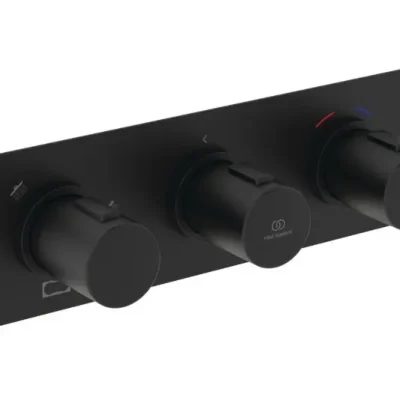 Ideal Standard Ceratherm C100 - zemapmetuma termostata dušas maisītājs 3 patērētājiem, ar pamatkorpusu, matēti melns A7664XG