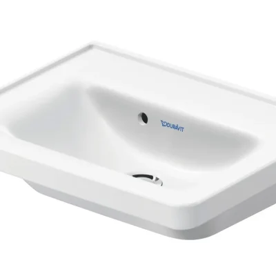 Duravit D-Neo - roku mazgājamā izlietne 50 x 40 cm, ar pārplūdi, bez jaucējkrāna cauruma, balta 0742500060