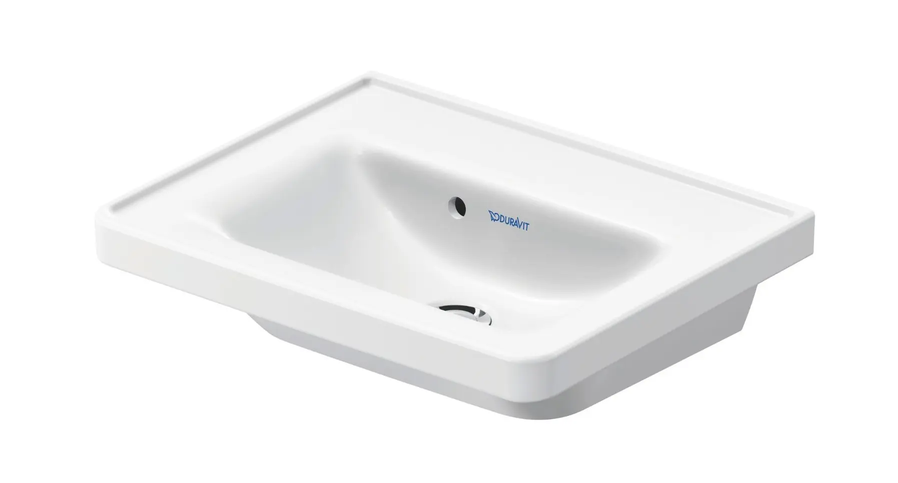 Duravit D-Neo - roku mazgājamā izlietne 50 x 40 cm, ar pārplūdi, bez jaucējkrāna cauruma, balta 0742500060