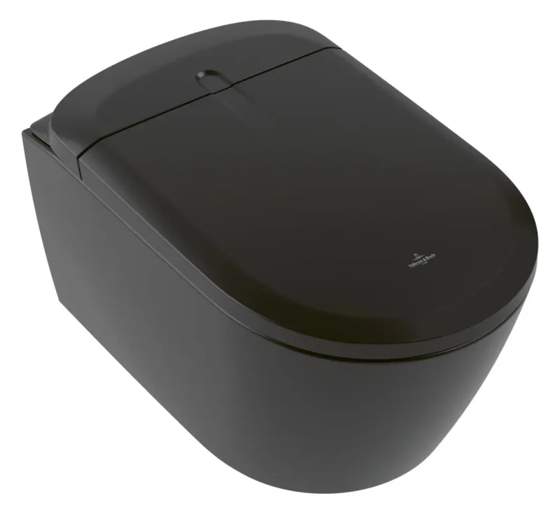 Villeroy & Boch ViClean - elektronisks bidē ar keramiku, montāža pie sienas, DirectFlush, CeramicPlus, SoftClosing, melns V16EN3R7