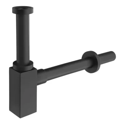 Sapho Siphons - sifons izlietnei 1 1/4, noteka 32 mm, kantains, matēti melns SI415
