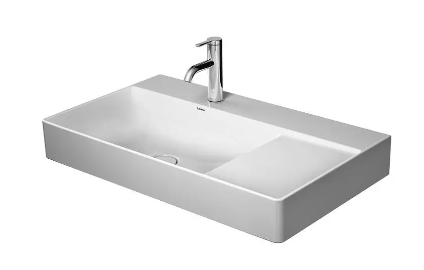 Duravit DuraSquare - izlietne 80x47 cm, ar 1 jaucējkrāna atveri kreisajā pusē, DuraCeram, Alpu balts 2348800041