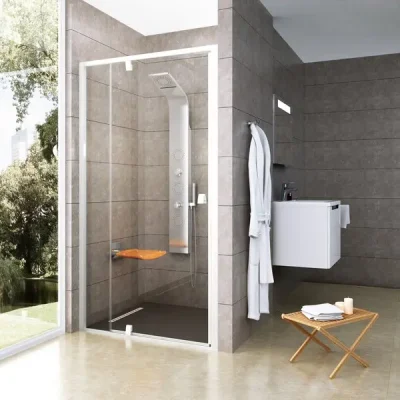 Ravak Pivot - dušas durvis PDOP2-100, 96-101 cm, balts/caurspīdīgs stikls 03GA0101Z1