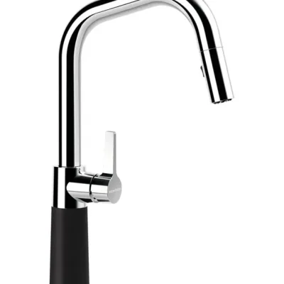 SCHOCK SC-530 - virtuves izlietnes maisītājs ar izvelkamu dušu, Nero/hroms 556120GNE