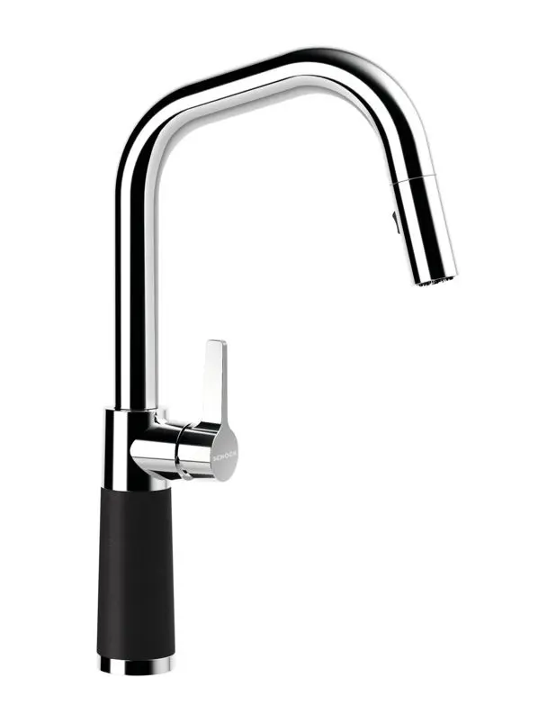 SCHOCK SC-530 - virtuves izlietnes maisītājs ar izvelkamu dušu, Nero/hroms 556120GNE