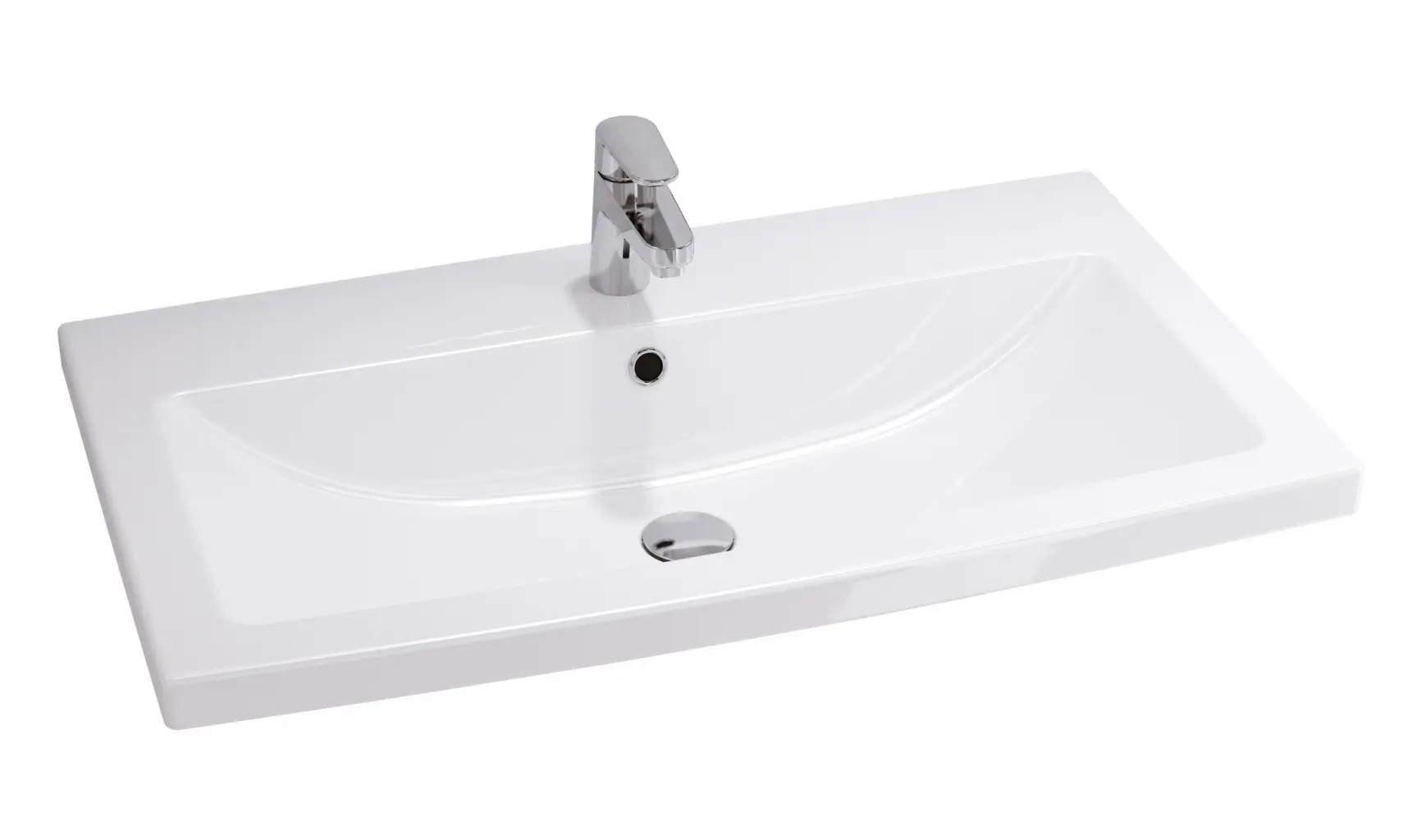 Cersanit Como - izlietne 80x45 cm, ar pārplūdi, jaucējkrāna atveri, balta K32-004-BOX