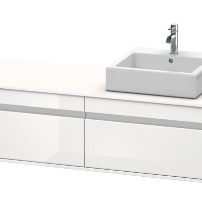Duravit Ketho - izlietnes skapītis 43x140x55 cm, labais, ar 2 atvilktnēm, balts spīdīgs KT6697R2222