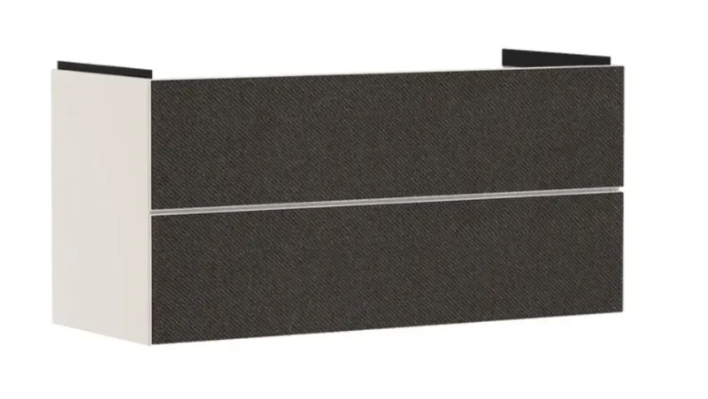 Hansgrohe Xevolos E - izlietnes skapītis, 118x58x48 cm, 2 atvilktnes, matēti bēšs/tekstila tumši pelēks 54185660