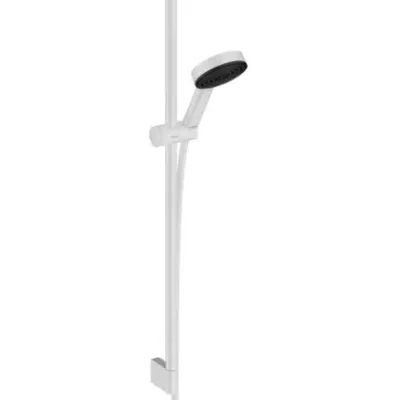 Hansgrohe Pulsify Select - dušas komplekts, 3 strūklas veidi, EcoSmart, stienis 96 cm un šļūtene, balts matēts 24171700