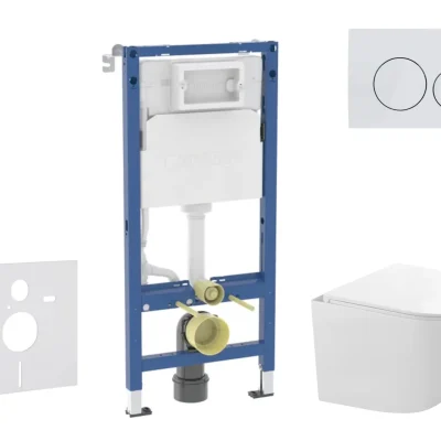 Geberit Duofix - komplekts priekšsienas elements, kompaktā WC Gaia ar Softclose sēdekli un Delta20 vadības plati, Alpu balts SANI11CA3152B