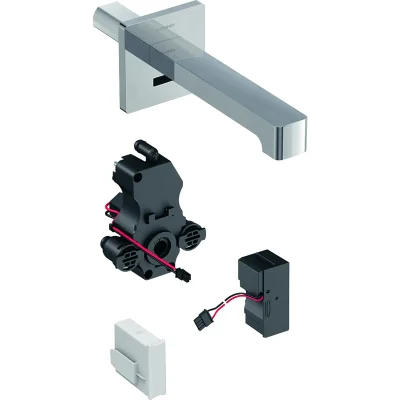 Geberit Brenta - Elektroniska izlietnes maisītājs Brenta, montāža pie sienas, bez maisītāja, garums 170 mm, tīkla barošana, hroms 116.271.21.1