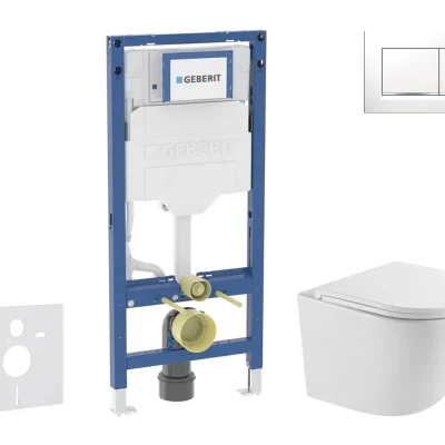 Geberit Duofix - komplekts priekšsienas elements, Oudee WC ar SoftClose sēdekli un Sigma20 vadības plati, balts/hroms SANI11CA3197