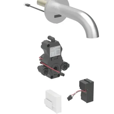 Geberit Piave - elektronisks izlietnes maisītājs zemapmetuma montāžai, darbība no tīkla, easy to clean, matēts nerūsējošais tērauds 116.282.SN.1