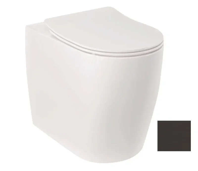 Kludi Resa R - grīdas WC, Vario izvads, Rimless, matēti melns 23WCB0439