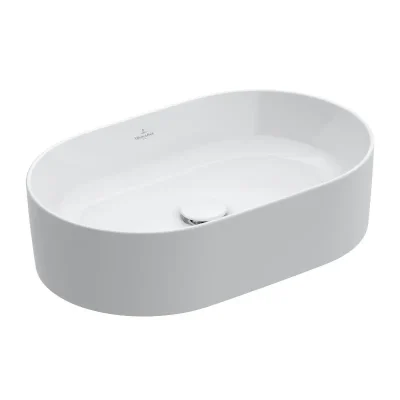 Villeroy & Boch Collaro - uzliekamā izlietne, 56x36 cm, CeramicPlus, Alpu balts 4A1956R1