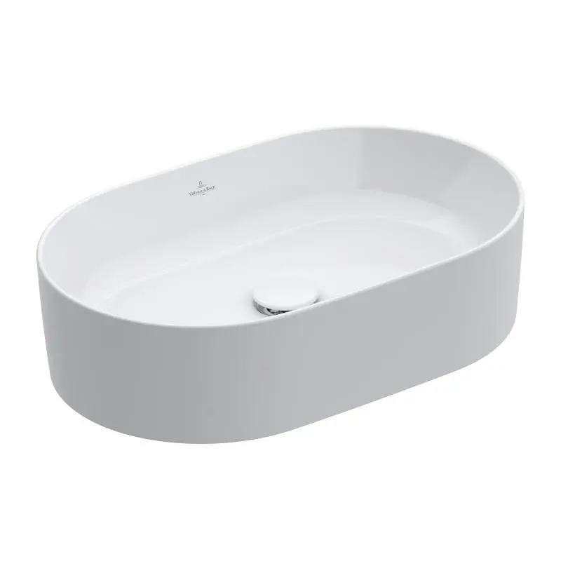Villeroy & Boch Collaro - uzliekamā izlietne, 56x36 cm, CeramicPlus, Alpu balts 4A1956R1