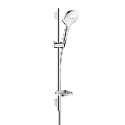 Hansgrohe Raindance Select E - dušas komplekts 120, EcoSmart 9l/min, 3 strūklas, balts / hromēts 26622400