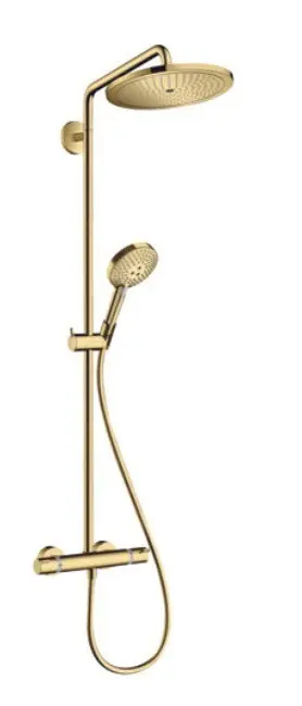 Hansgrohe Croma Select S - dušas kolonna Showerpipe 280 ar termostata maisītāju, pulēts zelts 26890990