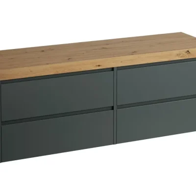 Laufen Lani - izlietnes apakšskapis, 157x50x58 cm, 4 atvilktnes, pelēks/ozols H4065901122661
