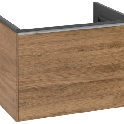 Villeroy & Boch Subway 3.0 - izlietnes skapītis ar LED apgaismojumu, 62x43x48 cm, 1 atvilktne, Oak Kansas / spīdīgs alumīnijs C575L0RH