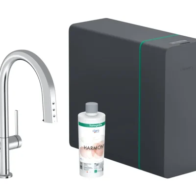 Hansgrohe Aqittura M91 - virtuves izlietnes maisītājs ar izvelkamu izteku, SodaSystem, sBox, hromēts 76836000