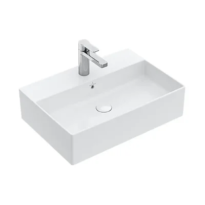 Villeroy & Boch Memento 2.0 - uzliekamā izlietne Compact, 60x42 cm, ar pārplūdi, ar jaucējkrāna caurumu, CeramicPlus, Alpu balts 4A0760R1