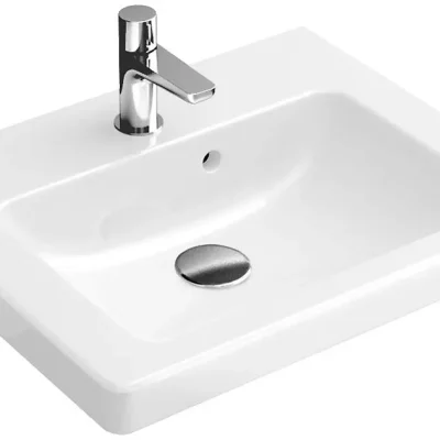 Villeroy & Boch Subway 2.0 - iebūvējama rokas izlietne 50x40 cm, ar pārplūdi, 1 krāna caurums, balta 73155G01