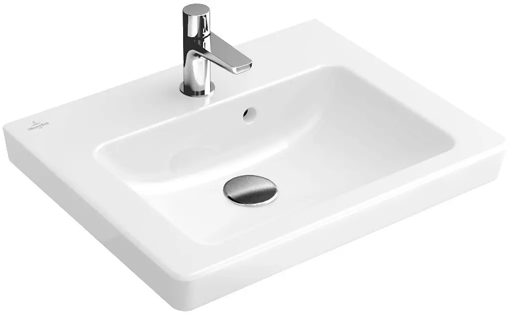Villeroy & Boch Subway 2.0 - iebūvējama rokas izlietne 50x40 cm, ar pārplūdi, 1 krāna caurums, balta 73155G01