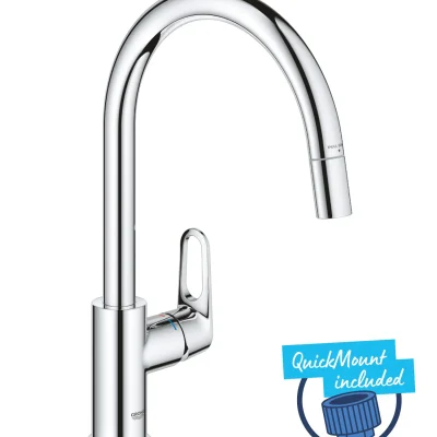 Grohe Start Flow - virtuves izlietnes maisītājs ar izvelkamu dušu, hroms 30569000