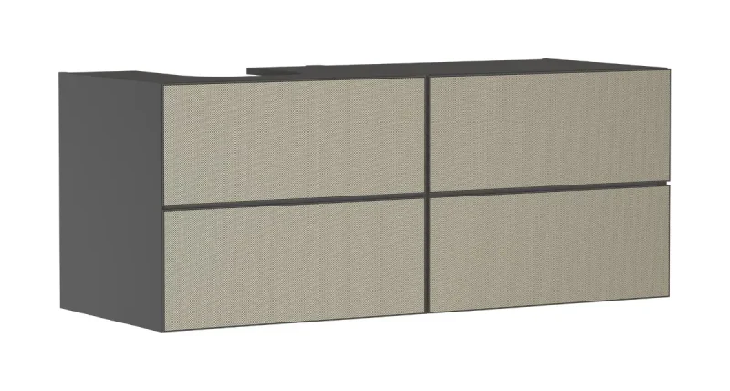 Hansgrohe Xevolos E - izlietnes apakšskapītis 137x56x55 cm, 4 atvilktnes, matēti pelēks/bronza 54238390