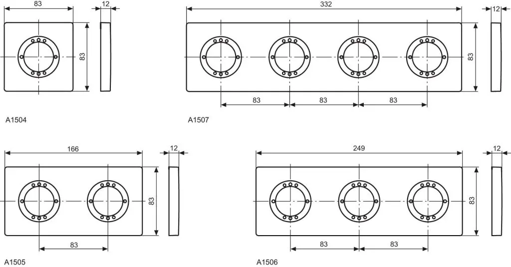 Ideal Standard Archimodule - dekoratīvā rozete, 4 caurumu, 100 x 349 mm, hroms A963735AA