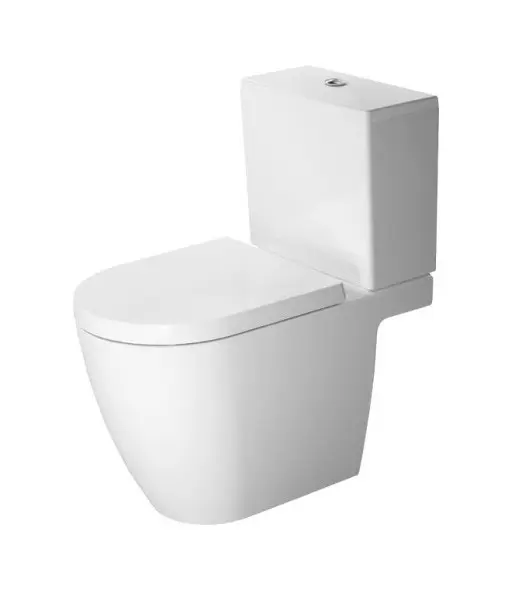 Duravit ME by Starck - grīdas WC kombinācija, horizontāla noteka, ar HygieneGlaze, Alpu balts 2172092000