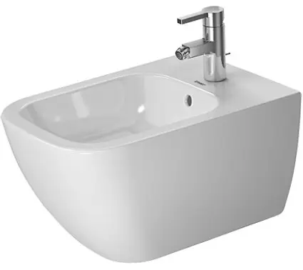 Duravit Happy D.2 - piekaramais bidē, ar WonderGliss, Alpu balts 22581500001