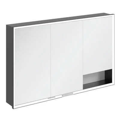 Villeroy & Boch My View+ - spoguļskapītis ar LED apgaismojumu 120x75x17 cm, 3 durvis, Brillantbalts/Mattmelns B48212VE