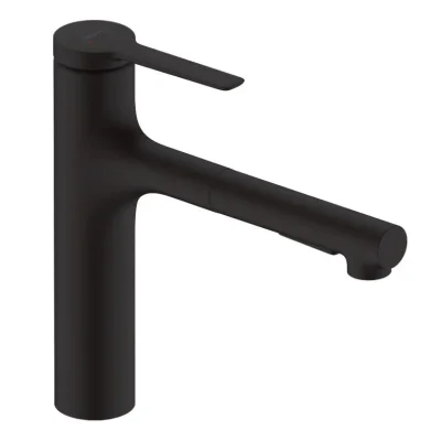 Hansgrohe Zesis M33 - virtuves izlietnes maisītājs ar izvelkamu dušu, sBox, matēti melns 74823670