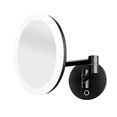 Nimco spogulis - kosmētiskais sienas spogulis ar LED apgaismojumu, melns ZK 20265-90