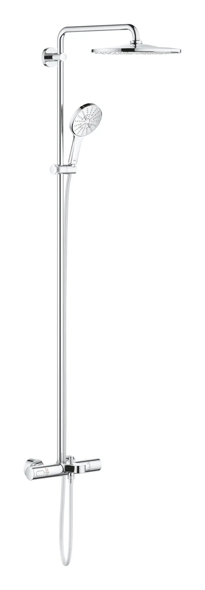 Grohe Rainshower SmartActive - dušas sistēma 310 ar termostatu, sienas montāža, 9,5 l/min, 3 strūklu veidi, hroms 26657000