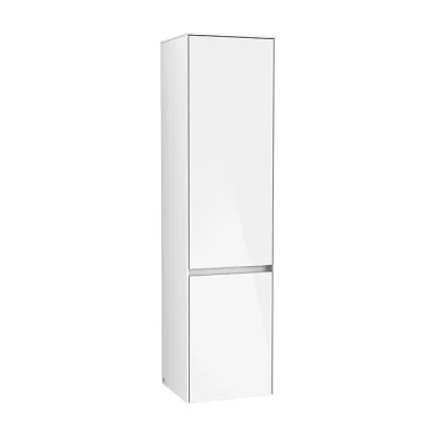 Villeroy & Boch Collaro - augstais skapītis, 40x154x35 cm, 2 durvis, durvju eņģes labajā pusē, Glossy White C03301DH