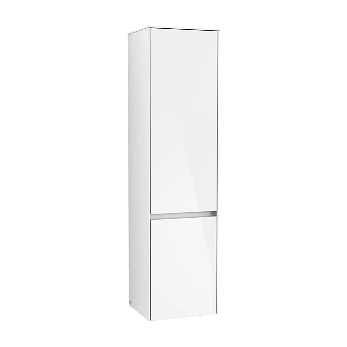 Villeroy & Boch Collaro - augstais skapītis, 40x154x35 cm, 2 durvis, durvju eņģes labajā pusē, Glossy White C03301DH
