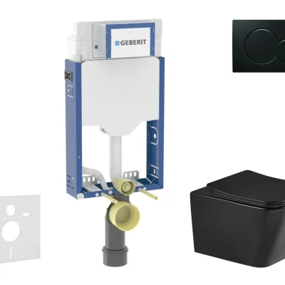 Geberit Kombifix - komplekts priekšsienas elements, WC Arkas I ar SoftClose sēdekli un Sigma01 vadības plati, melns SANI15CA5509