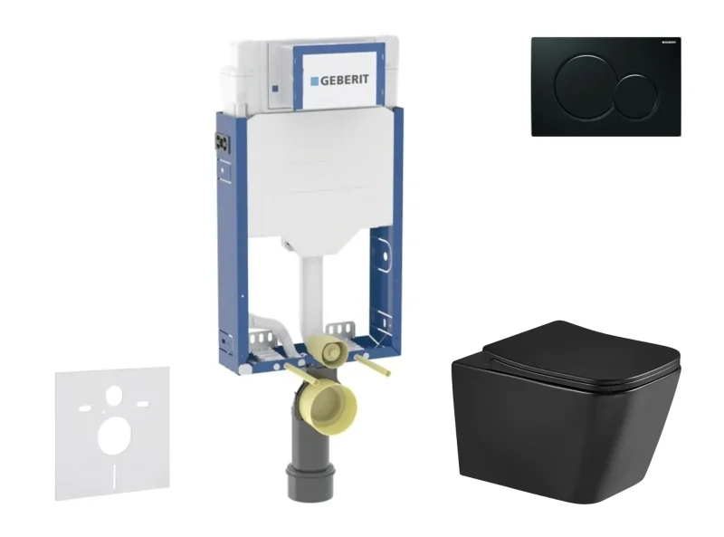 Geberit Kombifix - komplekts priekšsienas elements, WC Arkas I ar SoftClose sēdekli un Sigma01 vadības plati, melns SANI15CA5509