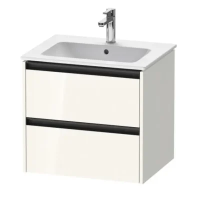 Duravit Ketho.2 - izlietnes skapītis, 55x61x48 cm, 2 atvilktnes, balts spīdīgs K25262022220000