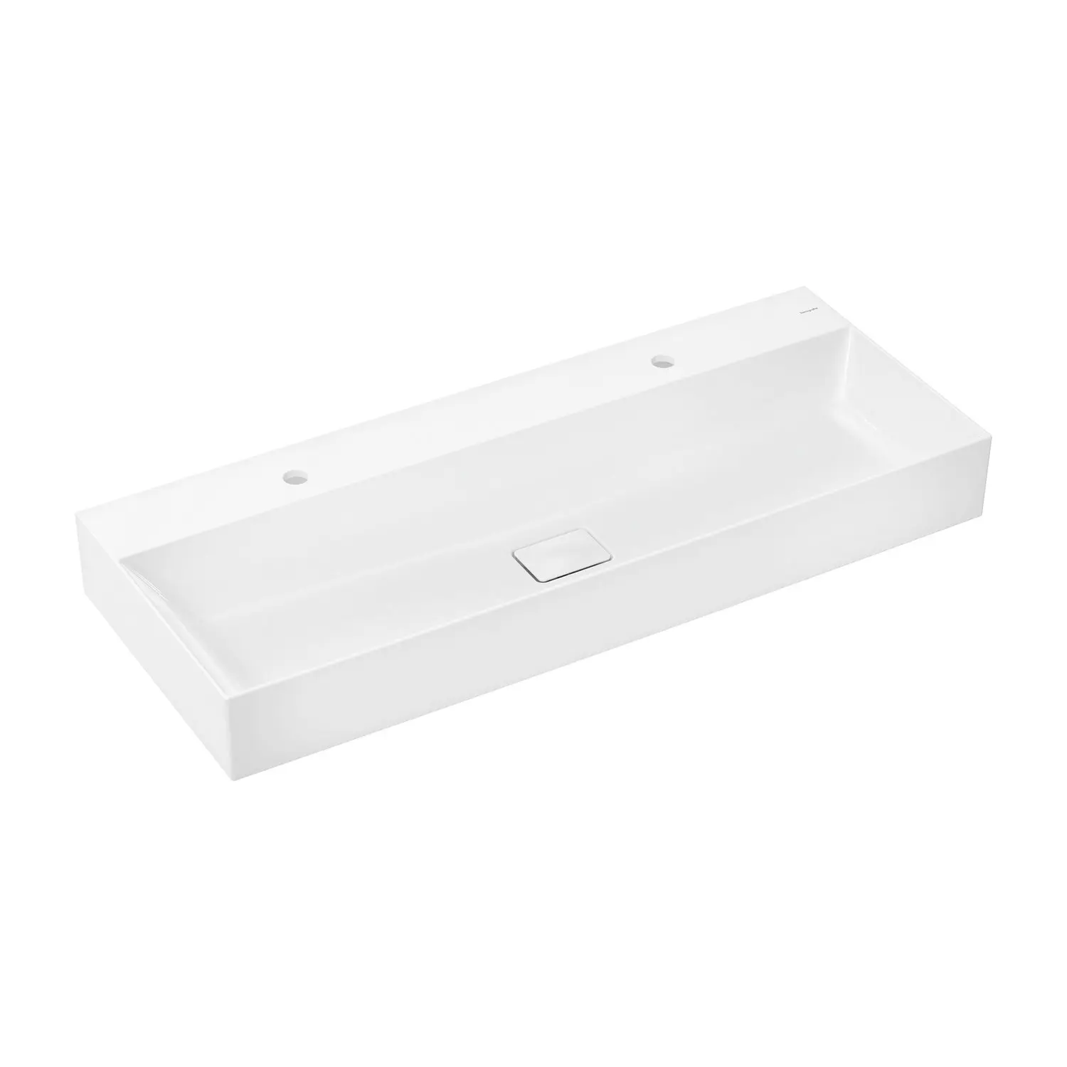 Hansgrohe Xevolos E - dubultā izlietne 120x48 cm, bez pārplūdes, 2 caurumi jaucējkrānam, SmartClean, balta 61104450