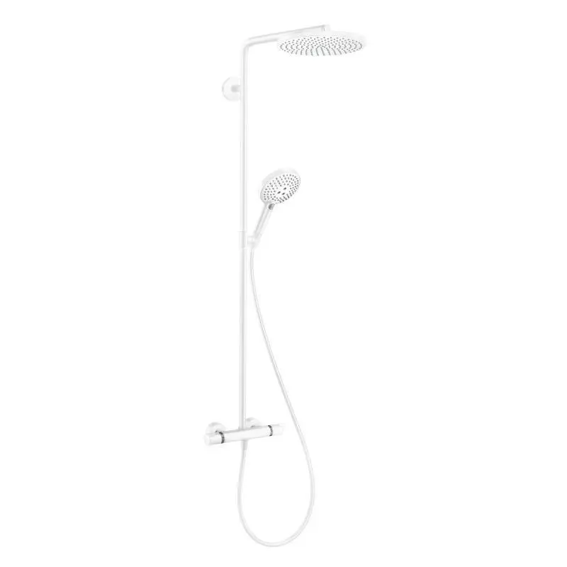 Hansgrohe Raindance Select S - dušas sistēma Showerpipe ar termostata maisītāju, 1jet, baltmatēts 27633700