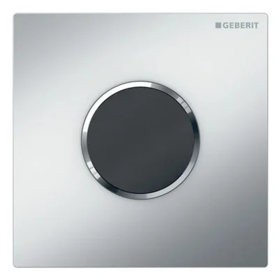 Geberit skalošanas sistēmas - pisuāra vadība ar elektronisku skalošanas aktivizēšanu tips 10, darbība ar baterijām, easy to clean, hroms matēts 116.035.JQ.1