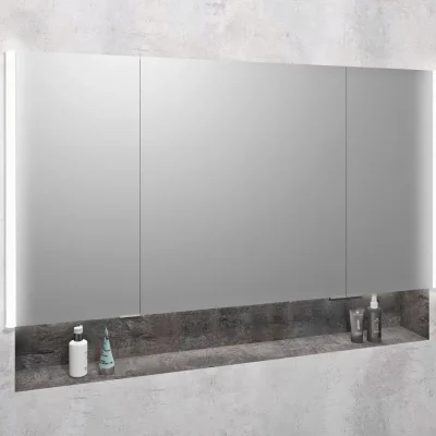 Sapho Integra - iebūvējams spoguļskapis ar LED apgaismojumu, 126x70 cm, spoguļi/Titan-alumīnijs IN125